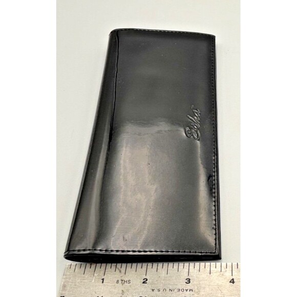 Vintage Esha Black Patent Fold Over Wallet - Picture 8 of 9